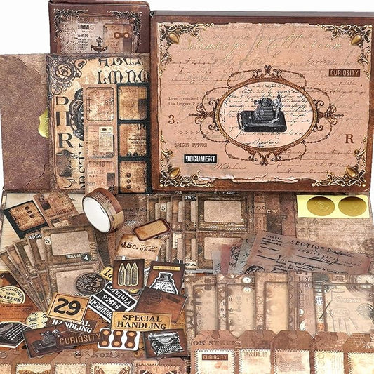 Funto Scrapbooking Kit, The Love Poems Series- Vintage Items, Perfect for Bullet Scrapbooking Materials, Planner DIY Craft Collage