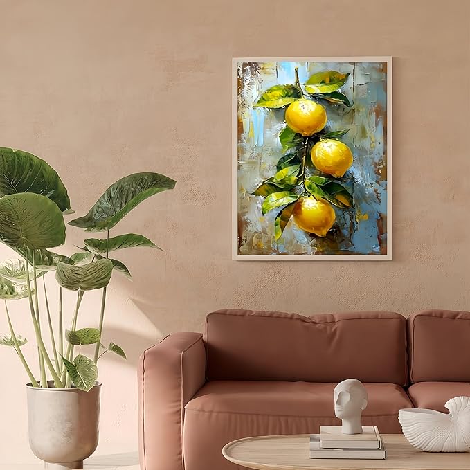 GXGLLPZBY Painting by Numbers for Adults Beginner,Refreshing Lemon Adult Paint by Number Kits on Canvas,DIY Oil Acrylic Number Painting Kit Home Wall Decor 15.7X19.7 inch