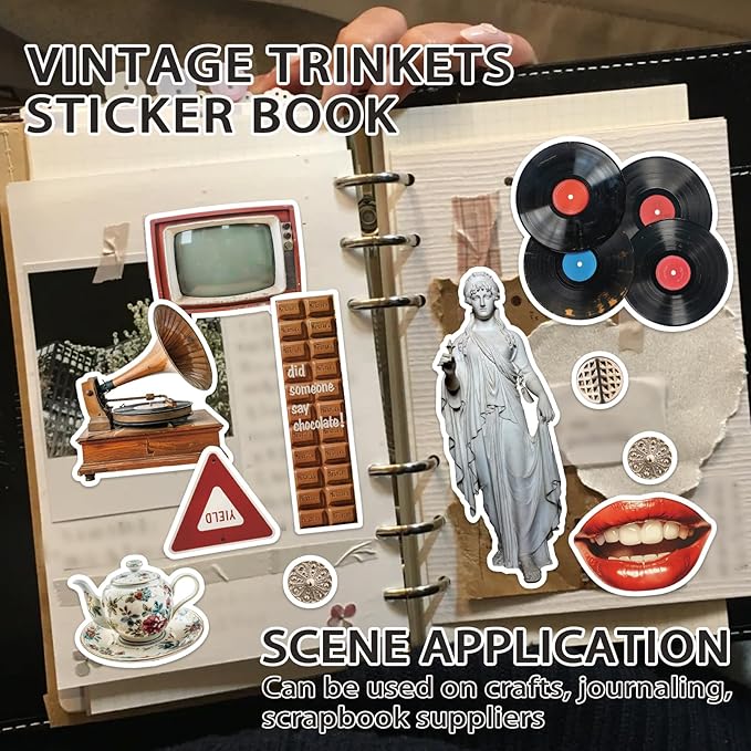 Vintage Sticker Book, 30 Sheets 308 Pcs Aesthetics Stickers for Journaling Scrapbooking Bullet Journals Planners Letter Card Making