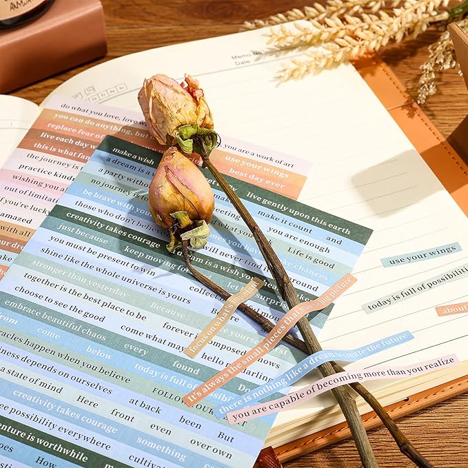 Fainne 1500 Pcs Quote Stickers for Journaling 30 Sheet Scrapbooking Phrases Word Stickers Small Talk for Scrapbooking Supplies DIY Craft Journaling Card Making