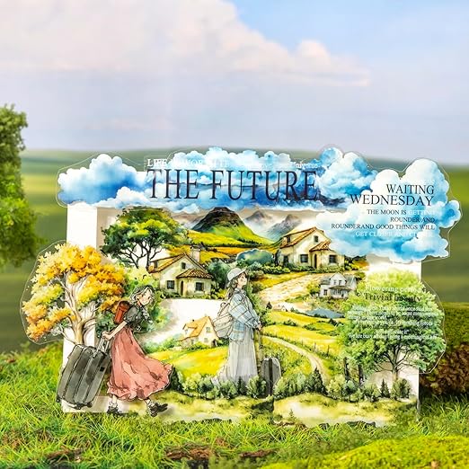 Scenery of a Tree PET Tape Set with Clip, 6 Rolls Decorative Landscape Stickers for Scrapbook, Journal and Crafts