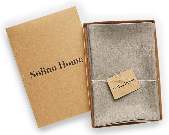 Solino Home Natural Linen Napkins Set of 6-100% Pure Linen Cloth Washable Dinner Napkins 20 x 20 Inch for Spring, Easter - Fete