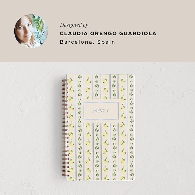 Minted Limoncello Notebook, Writing Journal for Notes & Journaling, Durable Paper Cover, Modern, Colorful & Simple Spiral Bound Journal Notebook with 80 Lined Pages, 5.5" x 8.5"