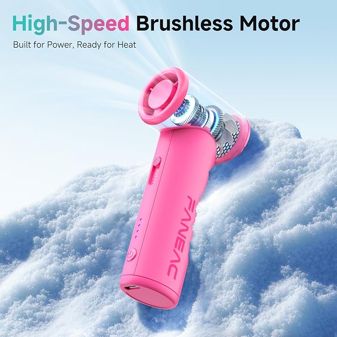 Mini Handheld Portable Fan - Brushless Motor, Ultra Slim, Stepless Control, Rechargeable 2500mAh Battery Up to 8 Hours, Pocket Electric Fan for Outdoor Travel & Office (Dreamy Pink)