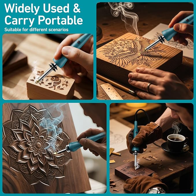 Wood Burning Pen Professional Wood Burning Tool, DIY Creative Tools Wood Burner Soldering Pen for Embossing/Carving/Soldering