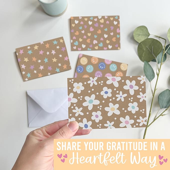 Hadley Designs Blank Cards and Envelopes – 54 Greeting Blank Notecards with Envelopes Bulk, Notecards Stationery Card Set, Stationary Note Cards, Rustic Greeting Card Pack, Designed in USA