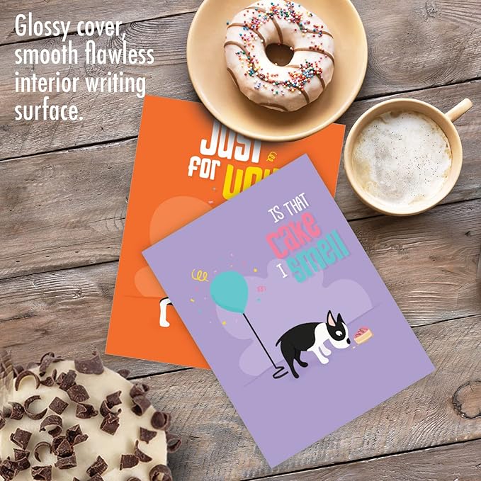 The Best Card Company - 10 Blank Dog Greeting Cards for All Occasions (4 x 5.12 Inch) - Doggone Awesome Notes M6586OCB
