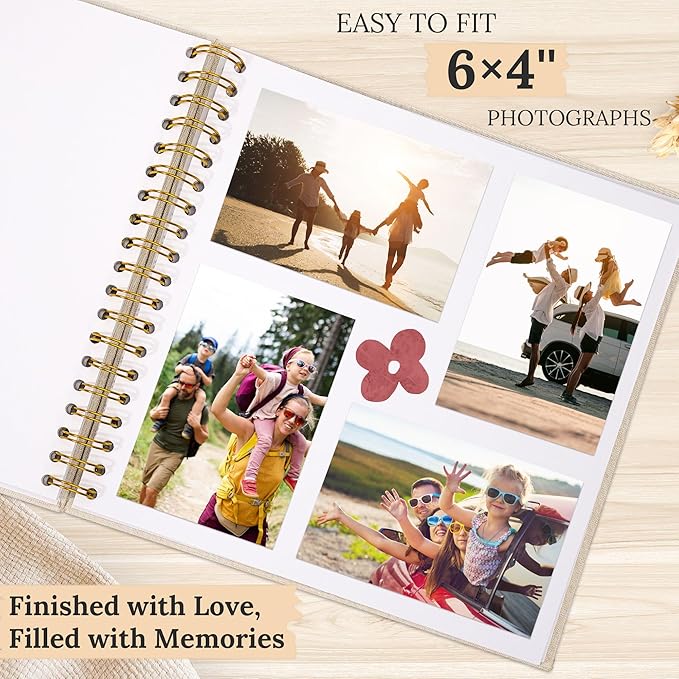 Scrapbook Photo Album Linen Cover, 12 x 12 Inch Hardcover Kraft White Pages Memory Book, for Travel Wedding Guest Book Christmas Baby Shower (40 Sheets/ 80 Pages,Darkgreen)