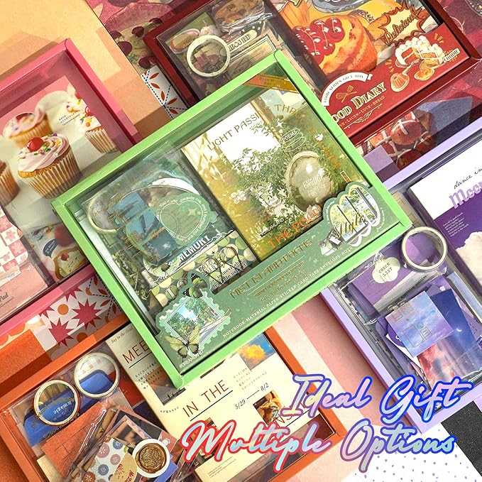 Funto Scrapbooking Kit(154 PCS), Food Series-Until Sunset, Perfect for Bullet Scrapbooking Materials, Planner DIY Arts Craft Collage