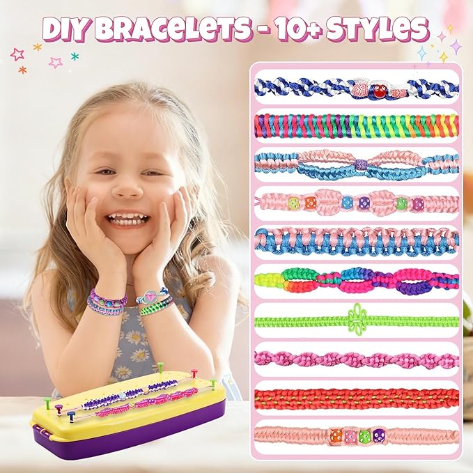 Bracelet Making Kit for Girls 6-12, Friendship Bracelet Beads Elastic String DIY Arts & Crafts Bulk Toy Set, Jewelry Maker Tool, Popular Christmas Birthday Gifts for Kids Ages 7 8 9 10 11 (169PCS)