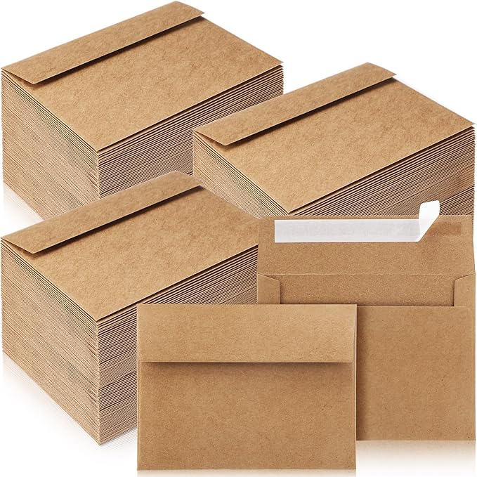 Fainne 1000 Pack Brown Envelopes Bulk, Kraft Envelopes for Invitation, 120 GSM Gift Card for Office, Gift, Party, Baby Shower, Wedding (A2,5.75 x 4.375")