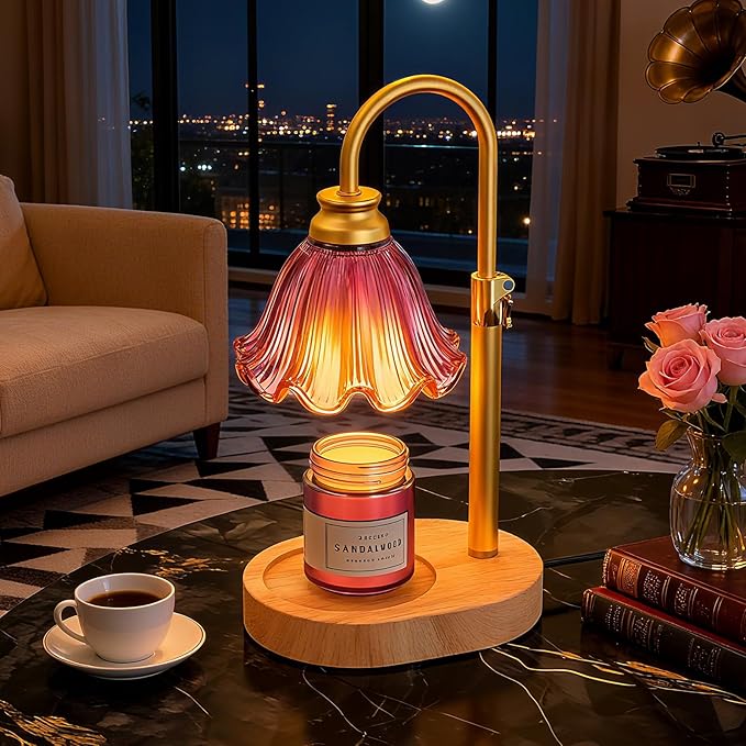 Candle Warmer Lamp with Timer & Dimmable 4-Level Brightness - Adjustable Height,for New Home Bedroom, Gifts for Women (Purple)