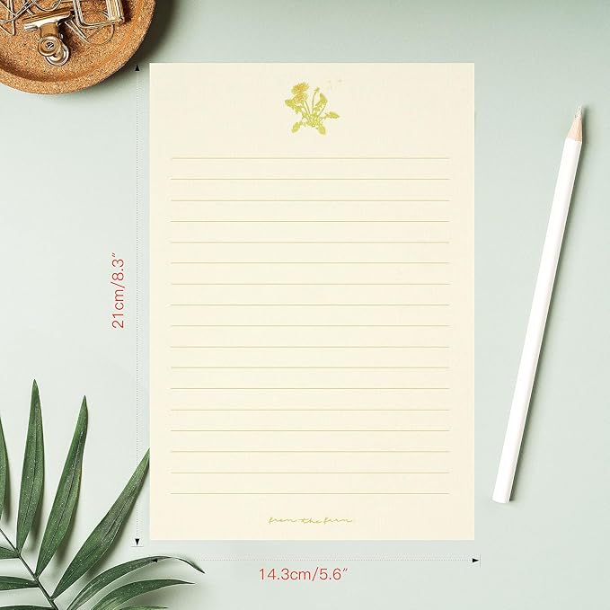 36PCS Stationery Paper and Envelopes Set,24 Lined Paper and 12 Envelopes Inlaid Shell Sea Star Flower Theme Pattern, White Minimalist Stationary Set for Invitations Love Letter Holiday Wishes