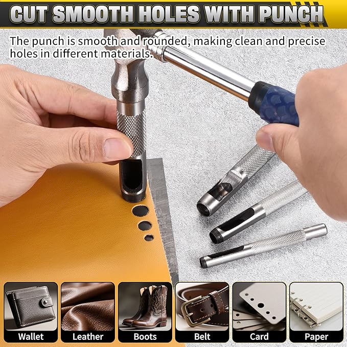 WorkBless 36PCS Metal Stamping Kit, 1/4" (6mm) Steel Number and Letter Punch Set, Include A-Z Alphabet, Number 0-8, & Symbol, Stamping Tool for Imprinting Plastic, Wood, Leather, Jewelry