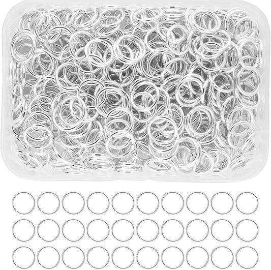Mandala Crafts Assorted Silver Color Jump Rings Jewelry Findings Metal O Rings for Jewelry Making Supplies - 400 10mm Small Open Jump Rings Kit for Necklace Earring