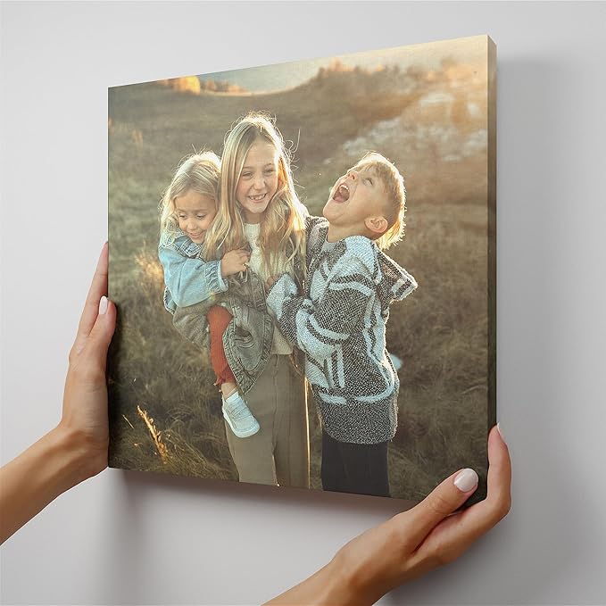 Mixtiles Custom Canvas With Your Photos – No-Nail, Adhesive Sticker - Magnetic Wall Frames, Personalized Prints, Perfect Home Decor Gift – 12×12 Single Tile