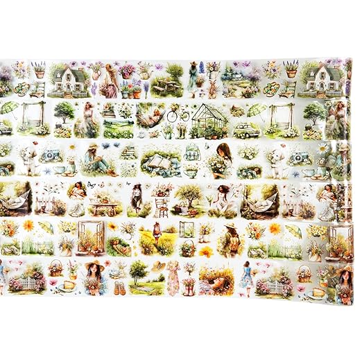 Camping PET Tapes Set, 6 Rolls of Nature Ephemera for Junk Journaling, Scrapbooking, Crafting, DIY Projects, Diaries, and Art Supplies