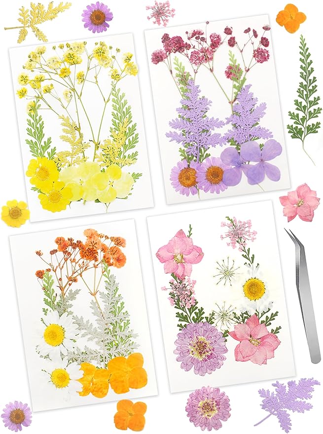 Real Dried Pressed Leaves for Candle Resin Jewelry Soap Nail Pendant Phone Case Crafts Making Floral Decors Scrapbooking DIY (40 Pcs Natural Leaf Flowers)