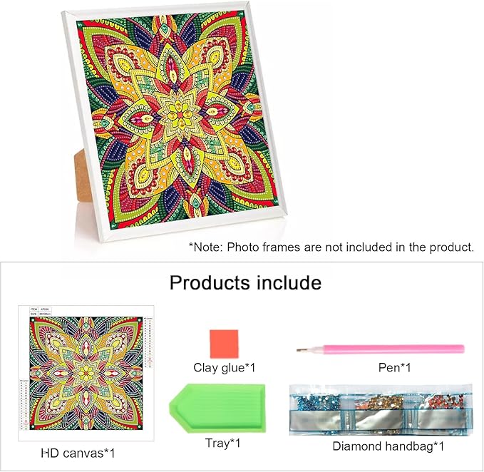 Tontut Flower Diamond Art Painting Kits, 5D Special Shape Beginner Crystal Diamond Art Painting for Home Wall Decor Gifts 12×12 inch
