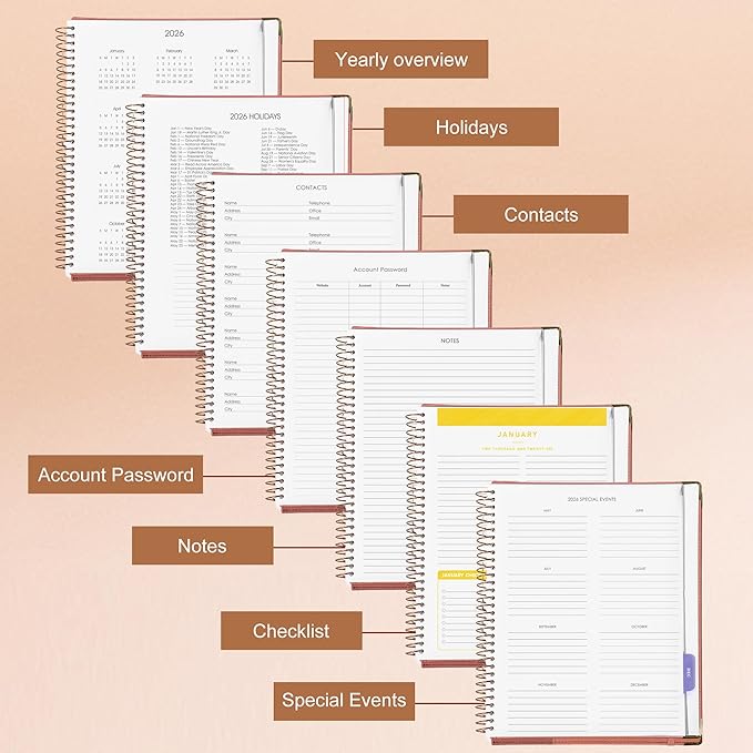 Yoment 2026 Planner Weekly and Monthly 8.5"x11" Large Hardcover Planner from Dec 2025 - Dec 2026 13 Months Calendar Academic Planners for Women Men Agenda Daily Weekly Yearly Planning with Tabs, Tree