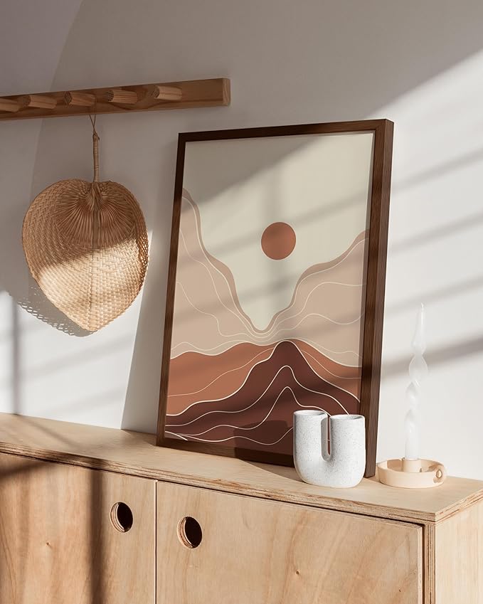 HAUS AND HUES 16x24 Walnut Oak Frame - Wooden Poster Holder, Rustic Display (Standalone, Set of 1)