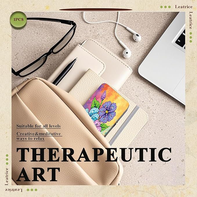 Leatrice Flower Diamond Art Kits for Adults Small Diamond Painting Kit Gem Art Paint by Diamonds Dot Eyeglasses Case 5d Diamond Art DIY for Beginner Women