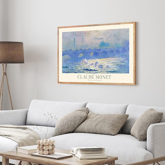 Claude Monet Prints, Museum Gallery Exhibition Poster, Claude Monet Art Works, Claude Monet Poster Prints, Vintage Print, Home Office Wall-Decor (Collection 1) - 24x36 Inches