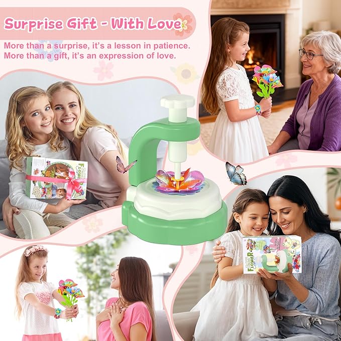 M SANMERSEN DIY Arts and Crafts Kits for Kids Ages 4-8-12 Flower Bouquet Toys Craft Kit for 4 5 6 7 8 Year Old Girls Ideas Birthday Gift,Classroom Educational Activity Toy for Toddler Kids Girls