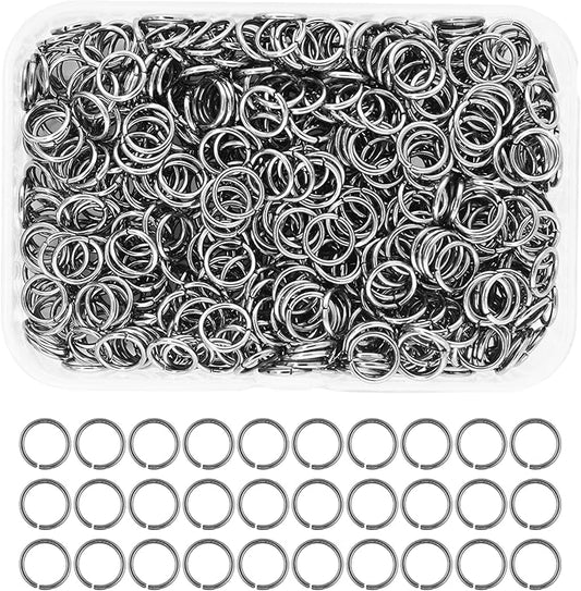 Mandala Crafts Assorted Gunmetal Jump Rings - 700 Pcs, 8mm, Small, Open, Nickel &, Jewelry Making Supplies