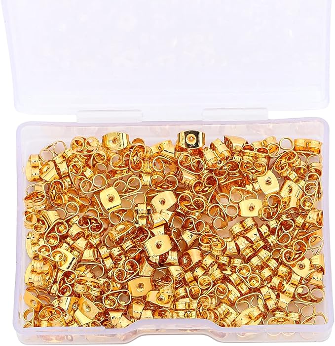 18K Gold Plated Butterfly Earring Backstops 4x6mm 200pcs for Replacement DIY Jewelry Making Findings