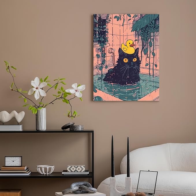 Painting by Numbers Kit for Adults Beginner,Paint by Numbers Easy for Adults,Black Cat Adult Paint by Number Kits on Canvas,Paint by Numbers Painting Acrylic Oil Painting Home Wall Decor15.8X19.7 in