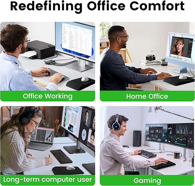 MEKASS Mouse Pad with Wrist Rest, Ergonomic Slope Mousepad for Carpal Tunnel Pain Relief, Memory Foam Desk Computer Wrist Support Mouse Pad with for Office Home (Sunflower)