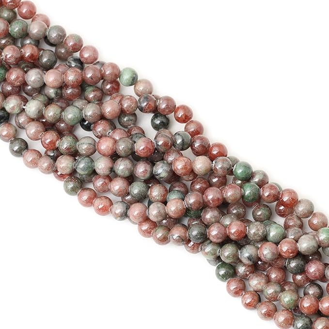 45PCS 8mm Natural Kashgar Garnet Gemstones Round Loose Beads for Jewelry Making 1 Strand 15"