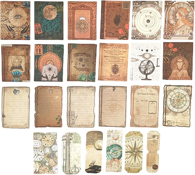 100PCS Vintage Journaling Scrapbooking Supplies Ephemera Pack for Junk Journal Bullet Journals Planners Decoupage Paper Scrapbook Stickers Aesthetic Cottagecore Collage Craft Album (Astronomy)