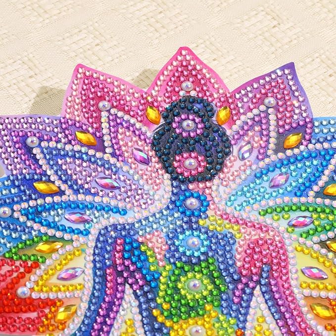 Tabletop Diamond Art Kits for Adults - Chakra Lotus Diamond Painting Figurines Ornaments, DIY 5D Diamond Art Statues Diamond Dots Sculpture Special Shaped Paintings with Diamonds Gem Art and Crafts