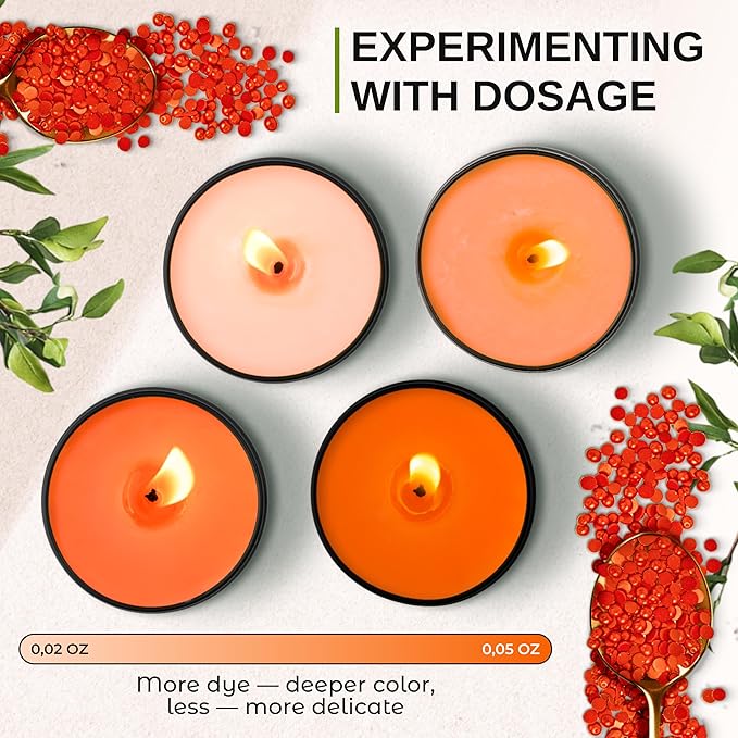 Candle Wax Dye for Soy Candle Making - 16 Popular Candle Dye Coloring Chips - Premium Candle Wax Coloring - Highly Concentrated Candle Chips Colors