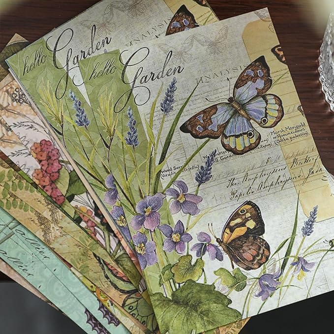 180 Sheets Collage Material Vintage DIY Scrapbook Paper Journaling Scrapbooking Supplies for Notebook Decor Cottagecore Picture Frames DIY Bullet Journal Artwork Art Collage