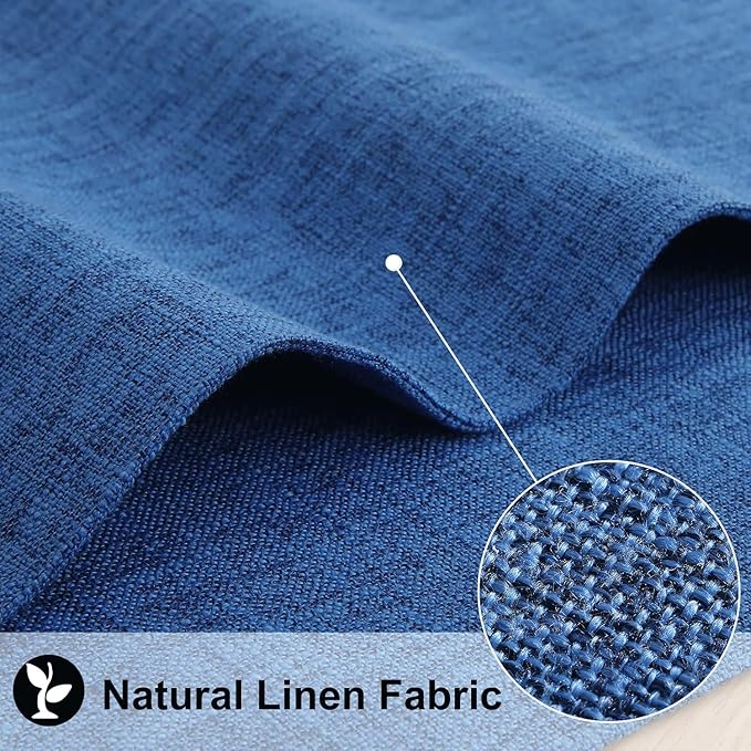 homing Cotton Linen Placemats Set of 4, Cloth Washable Farmhouse Dining Table Mats for Indoors & Outdoors, Easy to Clean, Navy Blue, 13 x 19 Inch