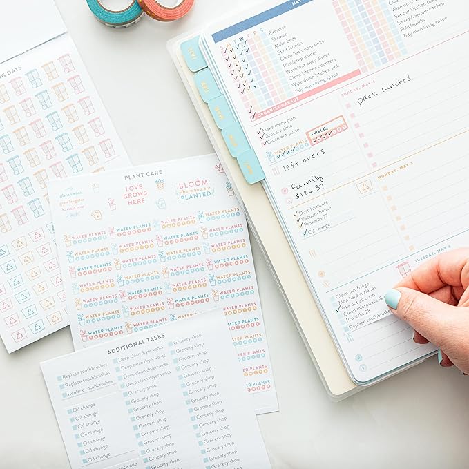 Home Planner Sticker Book 2nd Ed | Pack of 15 | 766 Total Stickers | Assorted Sizes | 5x7 Sheets of Stickers | Gold Foil Stamping | Fun Stickers for Home Planners, Journals and More