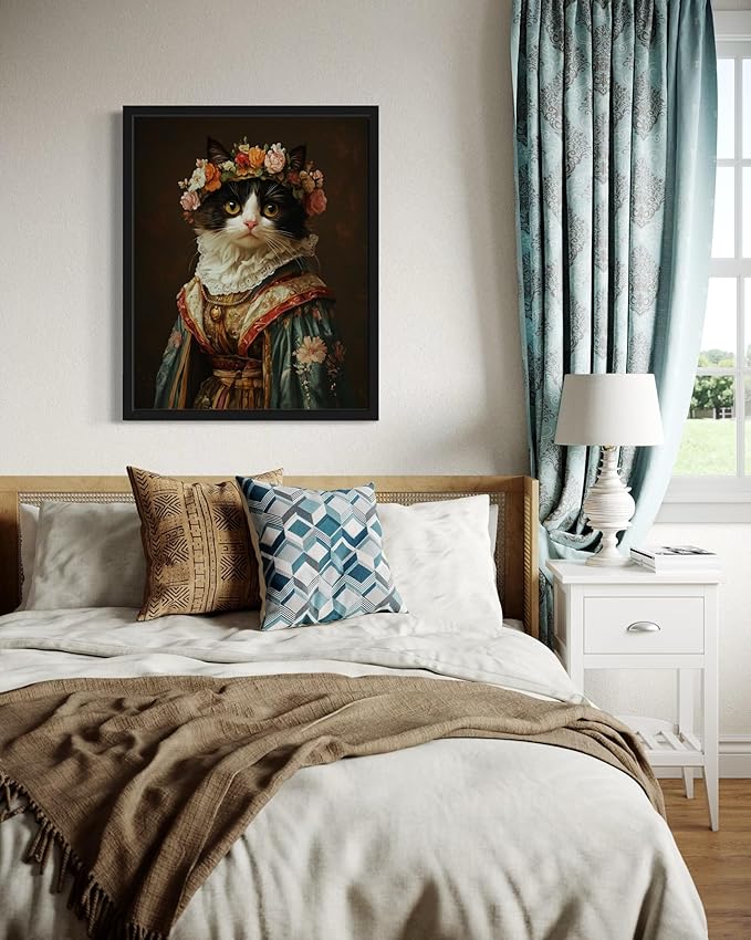 Greek Goddess Cat Art Poster Print, Kitten Painting Humor Portrait Pet Artwork Decor Gallery A8 (Greek Goddess Cat, 11 x 14 inches, Unframed)
