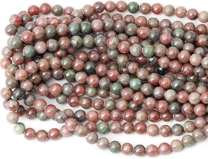 45PCS 8mm Natural Kashgar Garnet Gemstones Round Loose Beads for Jewelry Making 1 Strand 15"