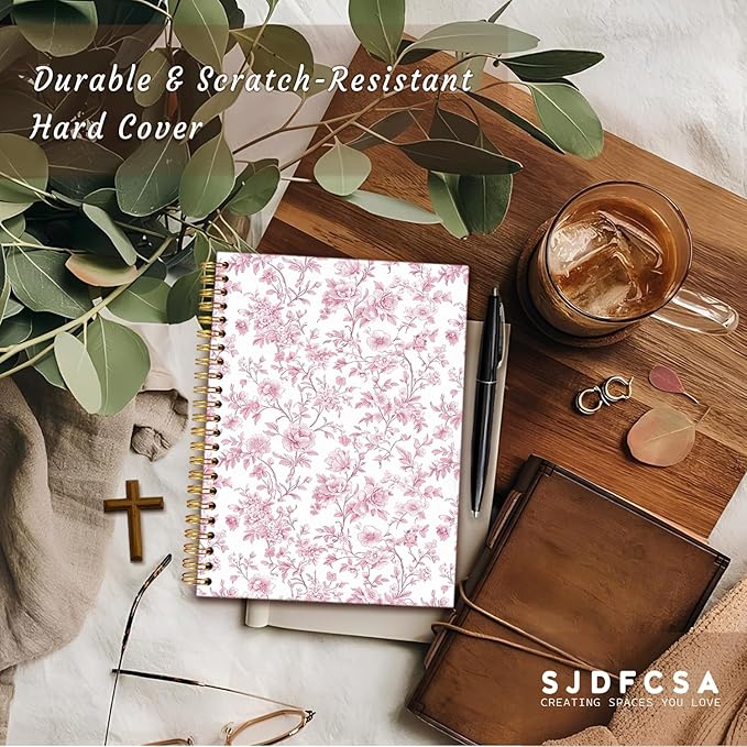 Floral Cute Notebook Journal Gifts for Women, Coquette Pink Gifts Spiral Notebook for Teen Girls，Aesthetic Journal 5.5x8.3 Inch，School Office Supplies