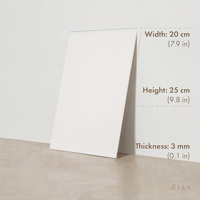 Elan Canvas Boards for Painting 7.9x9.8 Inch, 12-Pack 100% Cotton Acid-Free Blank Canvases for Painting 8oz, Triple Primed 7.9x9.8 Canvas Panels