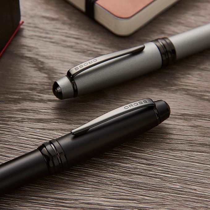 Cross Bailey Refillable Rollerball Pen Presented in a Premium Gift Box - Medium Point, Black Ink, Matte Black