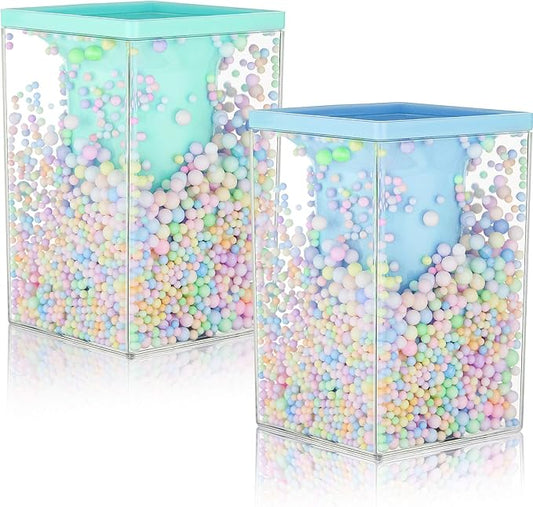 2 Pieces Cute Bubble Pen Holder Multi-purpose Desktop Organizer Back to School Gift Kawaii Office Supplies Pastel Desk Accessories Stationery Makeup Brush Holder with Bubble Ball (Blue and Green)