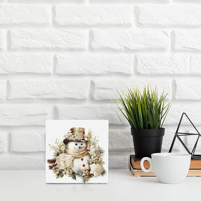 Winter Snowman Wooden Sign, Winter Snowman Christmas Wooden Signs For Home Decor, Winter Snowman Desk Signs, Winter Snowman Table Decor, Winter Snowman Wooden Signs For Home Decor