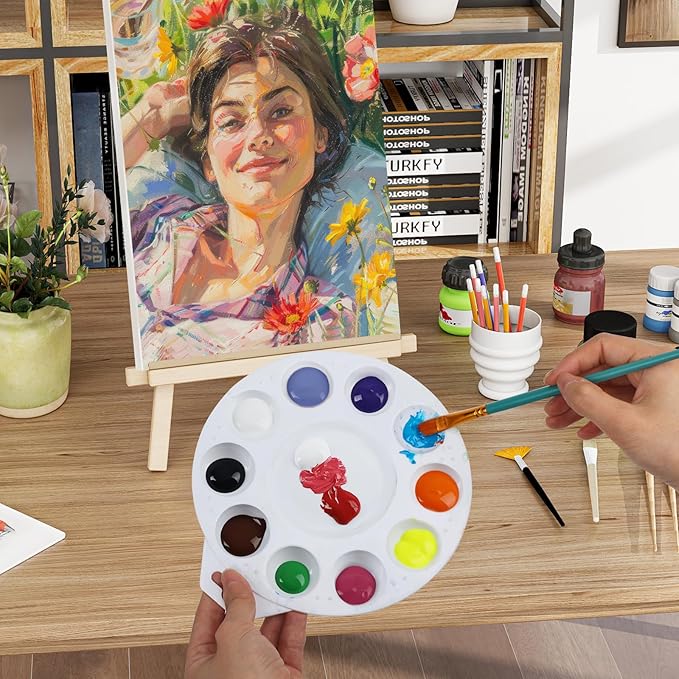 30Pcs Paint Tray Palettes, Plastic Paint Pallets with Hanging Hole for Kids or Students to Paints on School Project, Art Class or Have a Birthday Painting Part