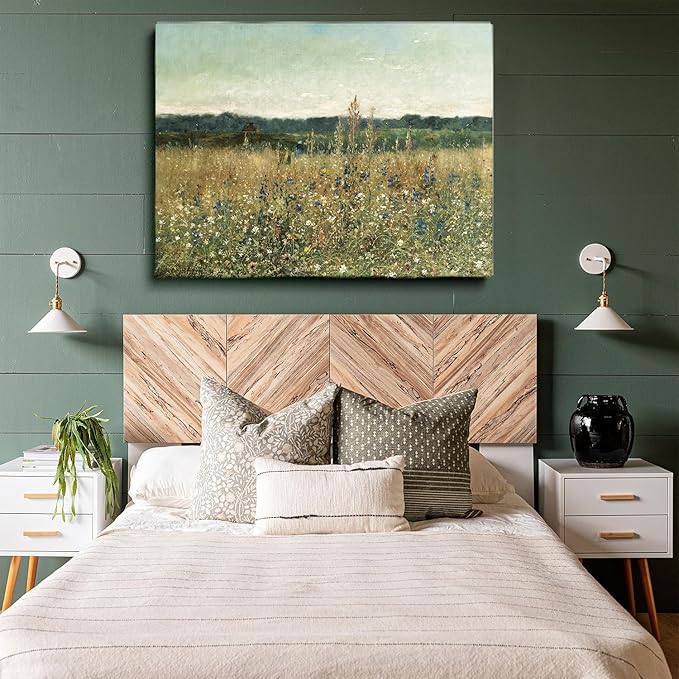 Large Vintage Botanical Wall Art-Oil Painting Print,Living Room Wall Art,Canvas Wall Art,Botanical Floral Art,Behind Couch Painting Botanical,Living Room, Bedroom, Villa Decor24x36 Framed