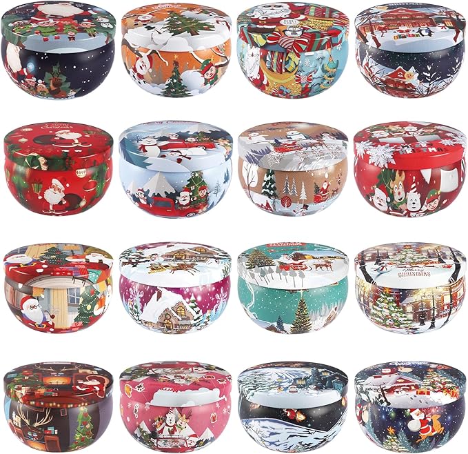 16Pack Christmas Scented Candles Gift- Aromatherapy Candle-Soy Wax-Long Lasting Burn time, Christmas Thanksgiving Gifts for Women，Advent &Home Decor.