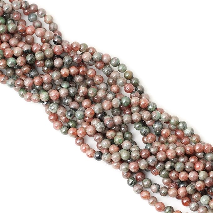 60PCS 6mm Natural Kashgar Garnet Gemstones Round Loose Beads for Jewelry Making 1 Strand 15"